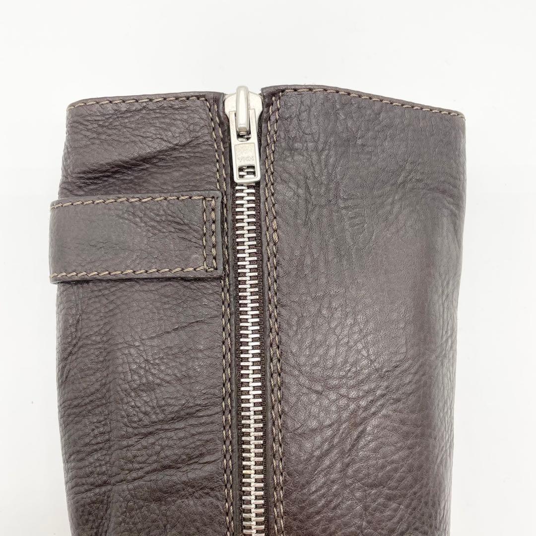 【美品】Chloe クロエ ロングブーツ サイドジップ レザー 金具 23cm