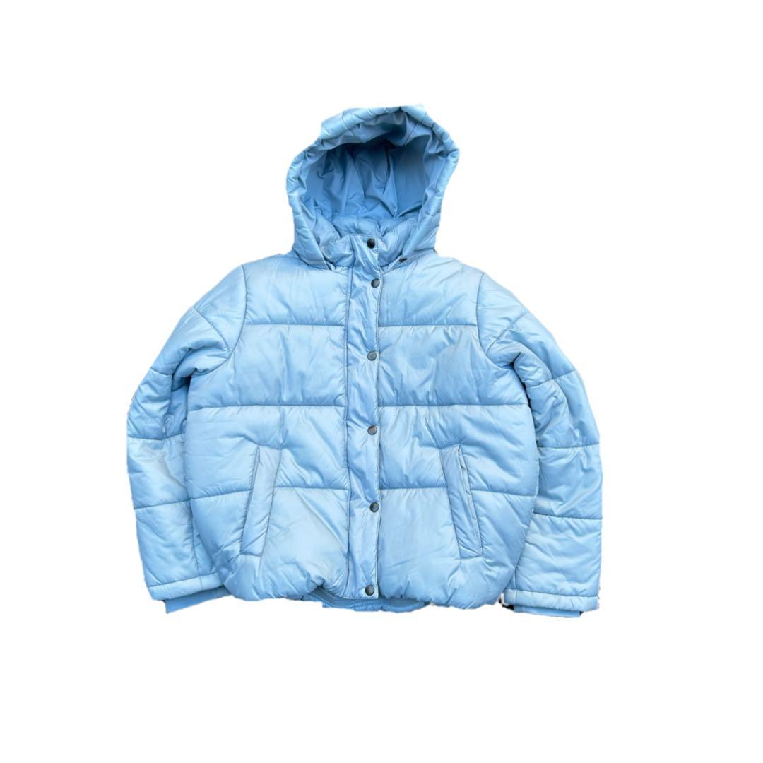 溝*太様 Eddie Bauer 水色　短丈　light blue puffer