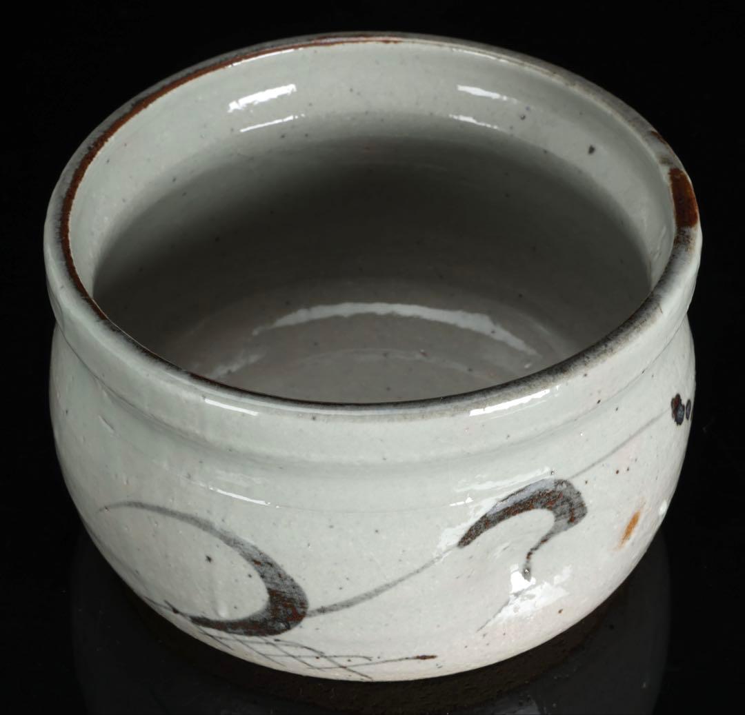 絵唐津 利右衛門銘 建水 在銘 共箱付 茶道具 唐津焼 時代物 古美術 骨董品