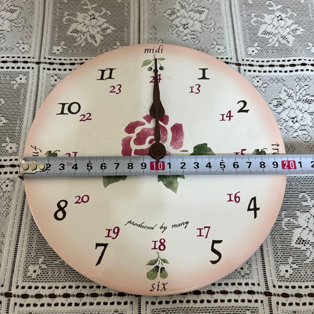 マニーローズ　陶器製ディッシュクロック