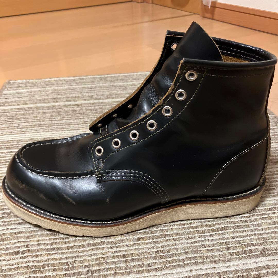 黒 レザー ワークブーツ