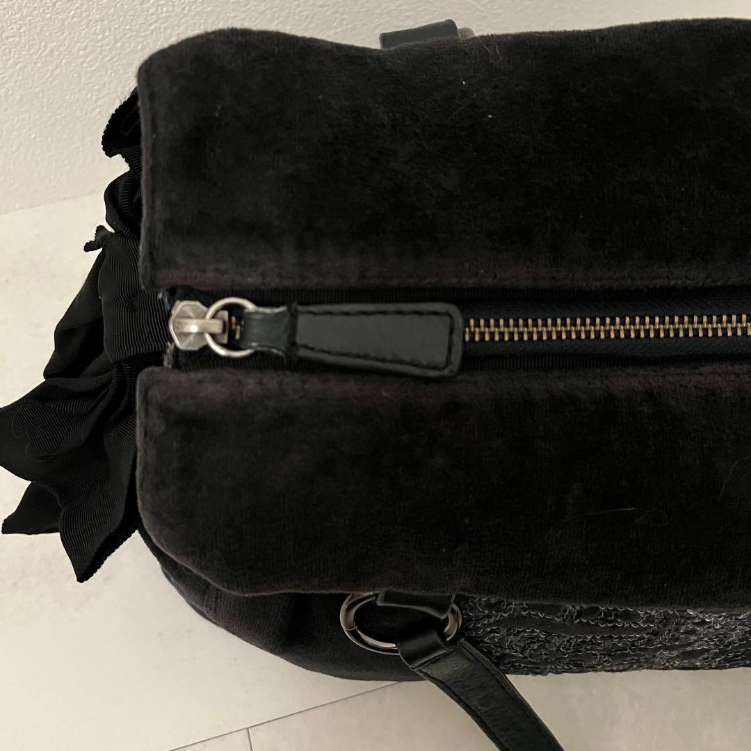 Juicy Couture 黒 ベロアハンドバッグ