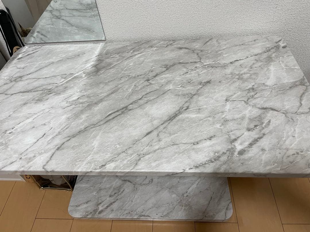 大理石風テーブル 90cm