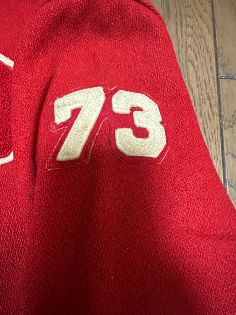 70’s スタジャン アワードジャケット　ヴィンテージ usa 襟付き裾リブ無し