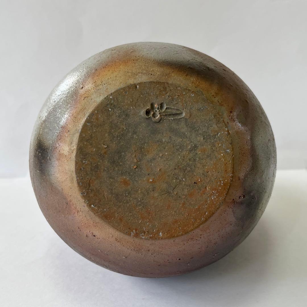 【森泰司 備前 手付花入】共箱 共布 栞 備前焼 花器 花瓶