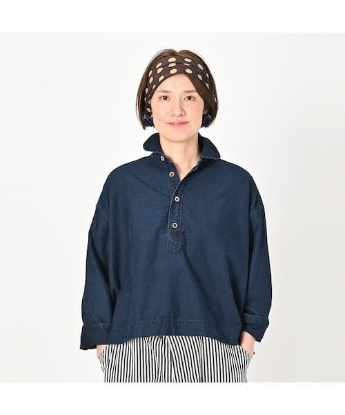 45R スーピマ オックス の Mシャツ インディゴ 焦