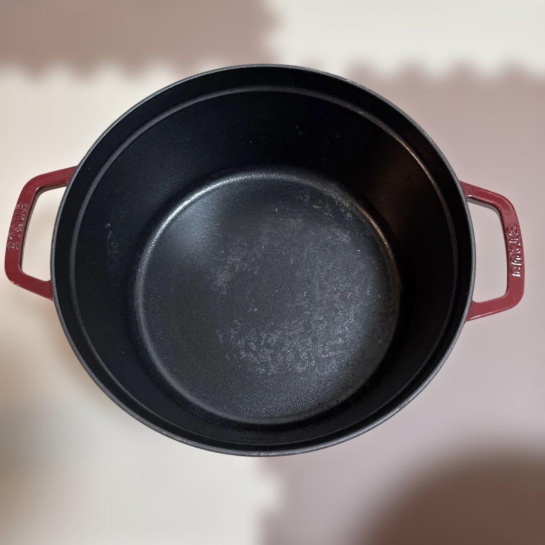 staub 鋳物ホーロー鍋 30cm ピコ・ココット ラウンド チェリー