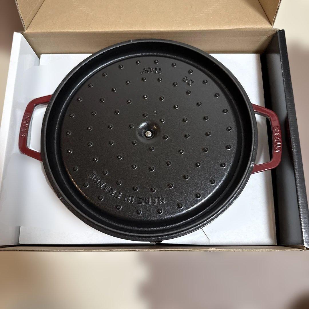 staub 鋳物ホーロー鍋 30cm ピコ・ココット ラウンド チェリー