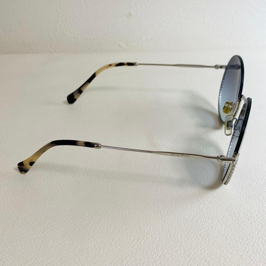 ミュウミュウ サングラス SMU69U べっ甲 柄 ラウンド ラインストーン