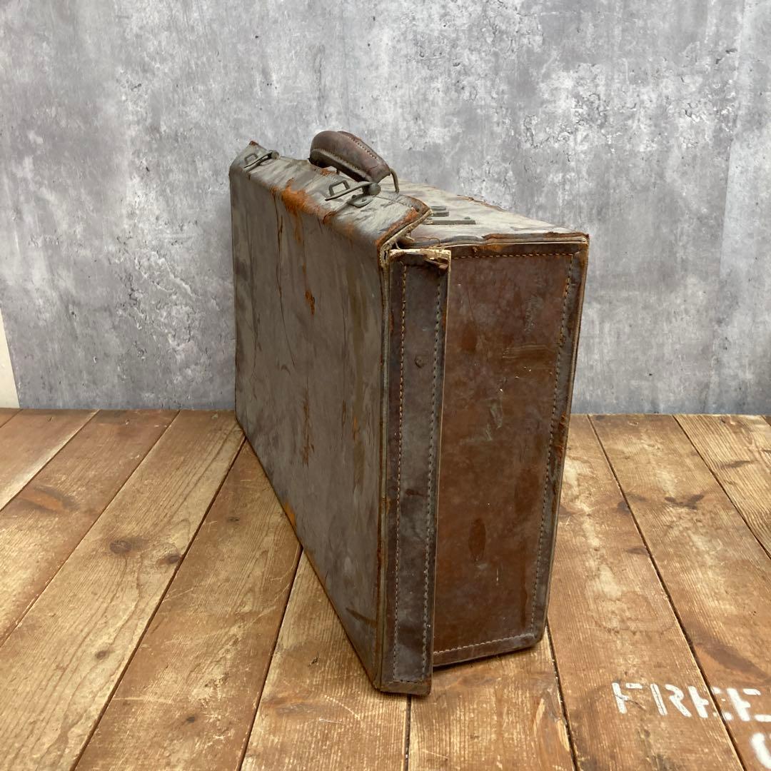 A-1 【激レア・味出し】ヴィンテージ レザーアンティークトランク / 昭和レト