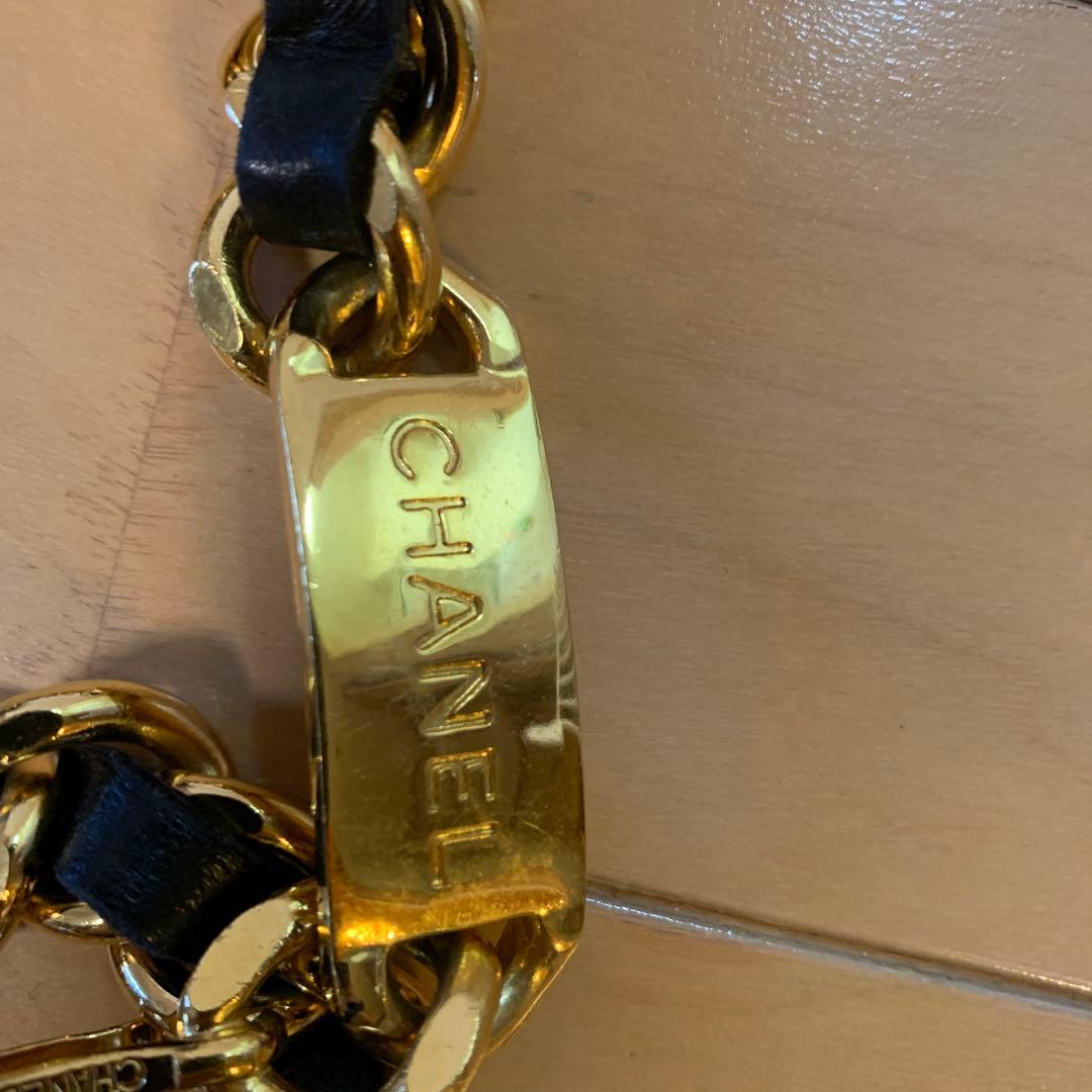 美品‼️シャネル チェーンベルト ゴールド/ブラック　定番‼️ラムスキン