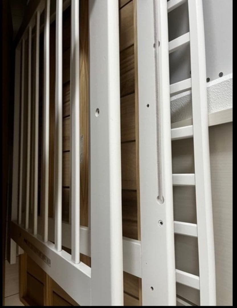 【大阪引き取り限定　美品】カトージ　ホワイト　 ハイシートベビーベッド　白