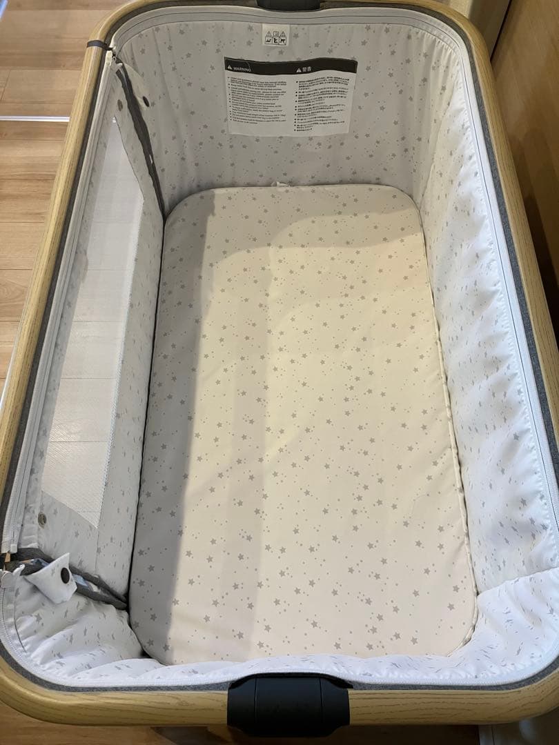 HZDMJ ベビーベッド　コンパクト　キャスター付き　蚊帳付き