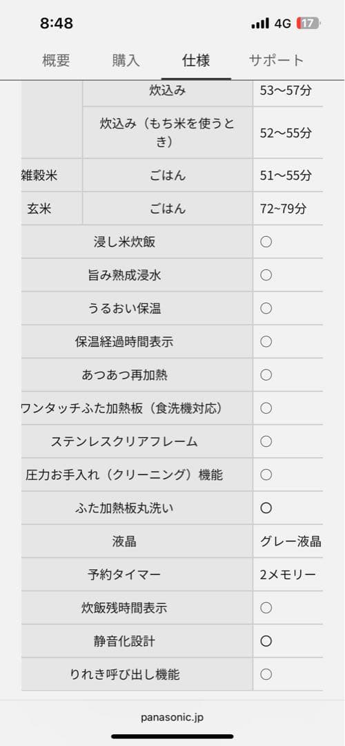 みく　Panasonic SR-N310D-K 炊飯器 1.0L ブラック