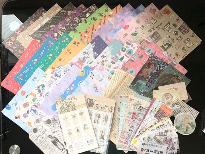 紙モノ 詰め合わせ 海外  シール ジャンクジャーナル コラージュ お裾分け