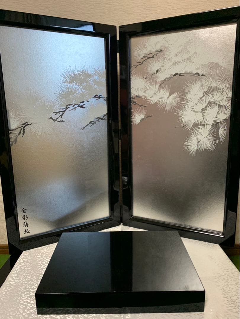 美品 正絹着用兜 伊達政宗 兜 平安水宝 作 銀箔金彩銀松 銀兜 五月人形