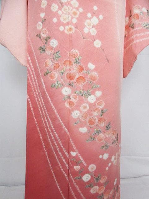 未着用に近い！美品＊滝泰謹製＊絞り＊菊＆桜＊総柄＊訪問着＊１６０ｃｍ＊裄６９