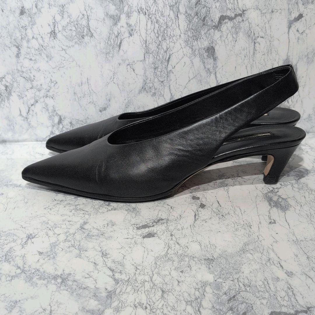 美品✨️ブレンタ レザー ミュール スリングバック ポインテッド パンプス 本革