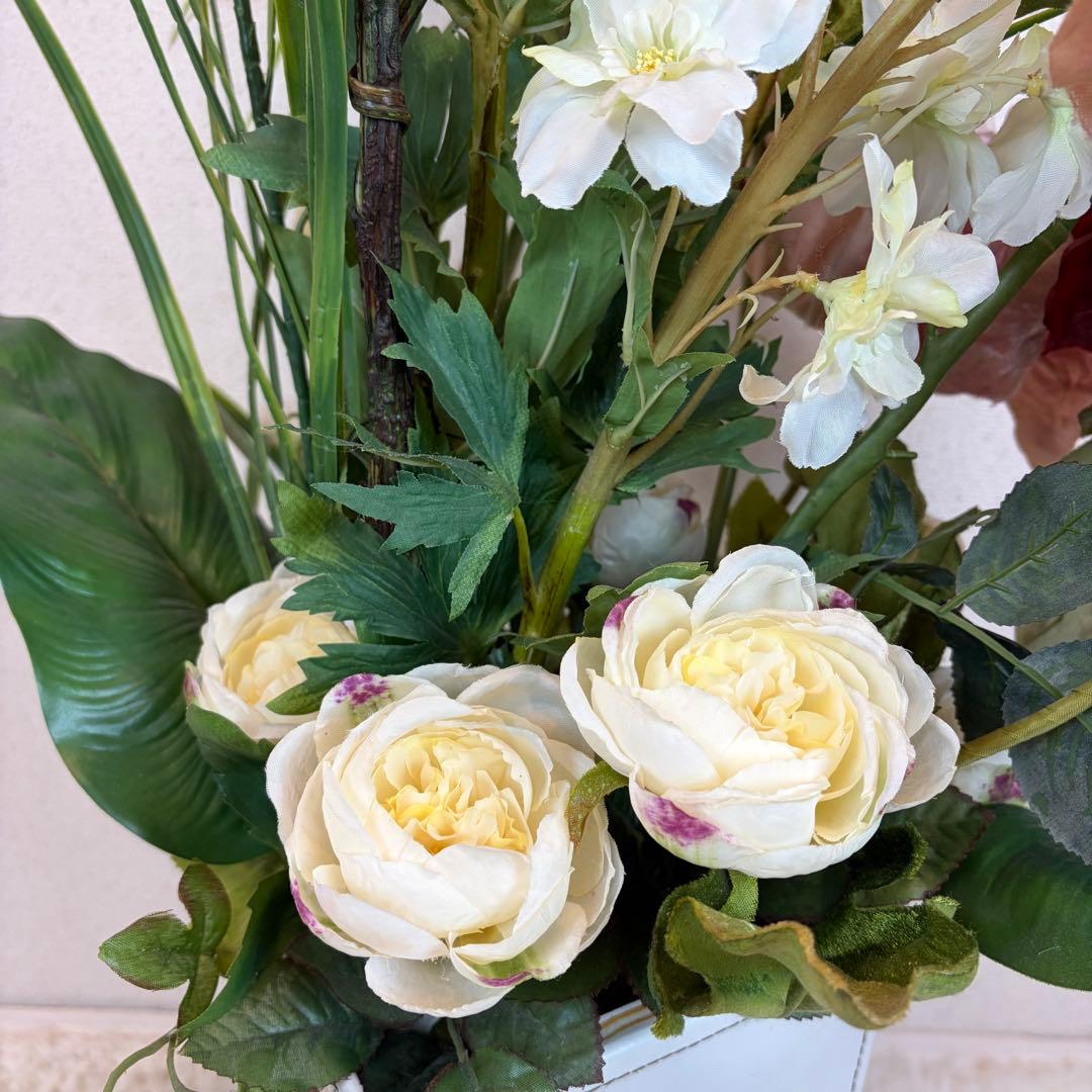 送料無料 造花アレンジメント 大型 アートフラワー スタンド エミリオ ロバ