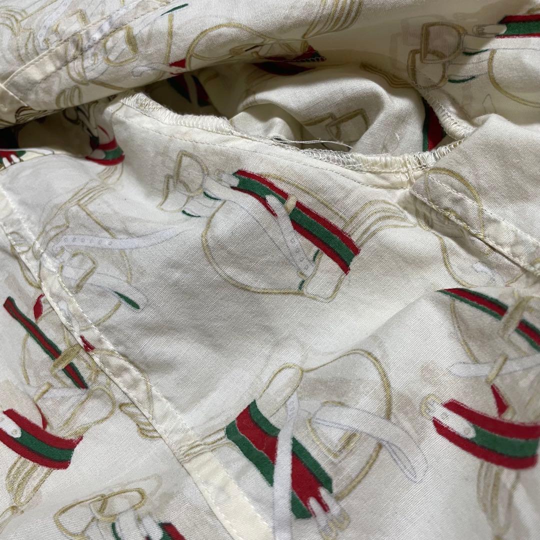 【美品】GUCCI グッチ　シャツ　シェリーライン　大きいサイズ　長袖　総柄　L