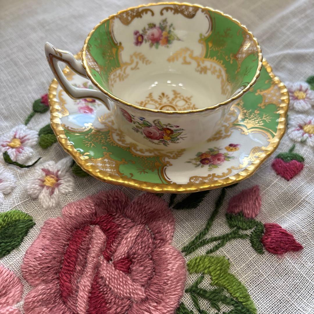 コールポート 希少 バットウィング グリーン カップ アンティーク