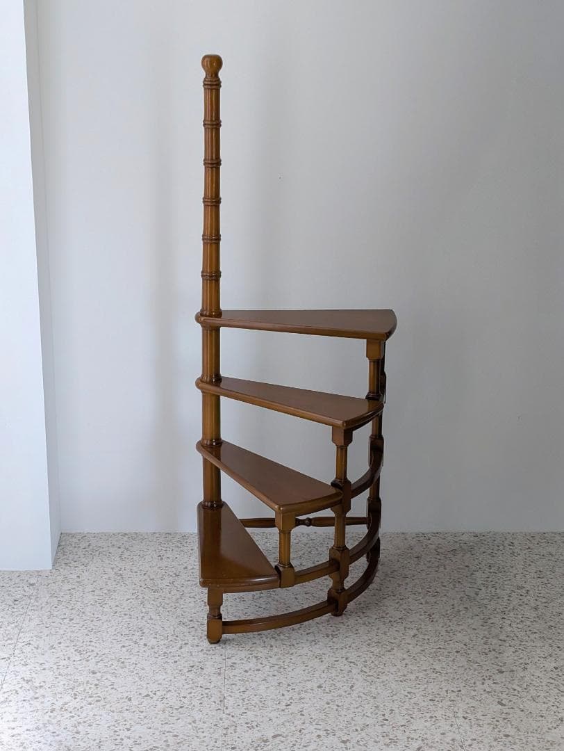 ビンテージ ライブリーステップ 螺旋階段 飾り棚 踏み台 ミッドセンチュリー