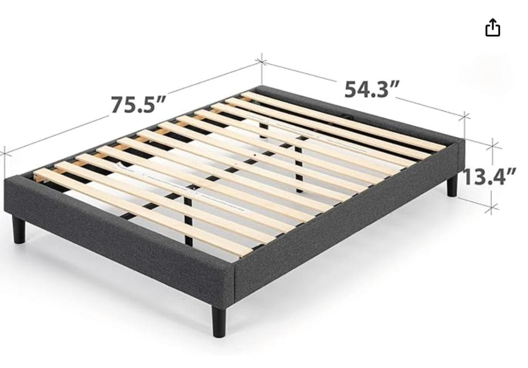 ZINUS 布張り ベッドフレーム シングル