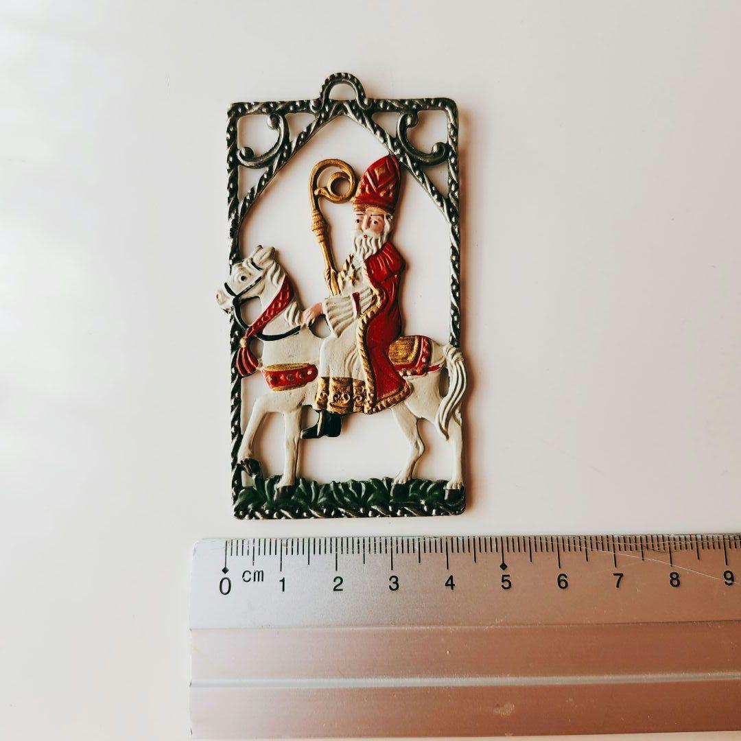 ドイツ クリスマスオーナメント　ピューター　ハンドペイント両面塗り　4個セット