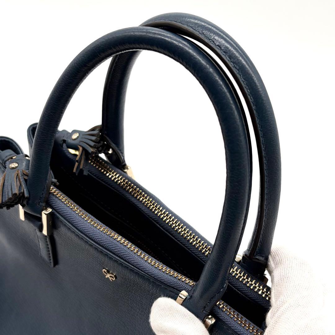 美品✨アニヤハインドマーチ イーブリー 2way ハンドバッグ レザー ブルー