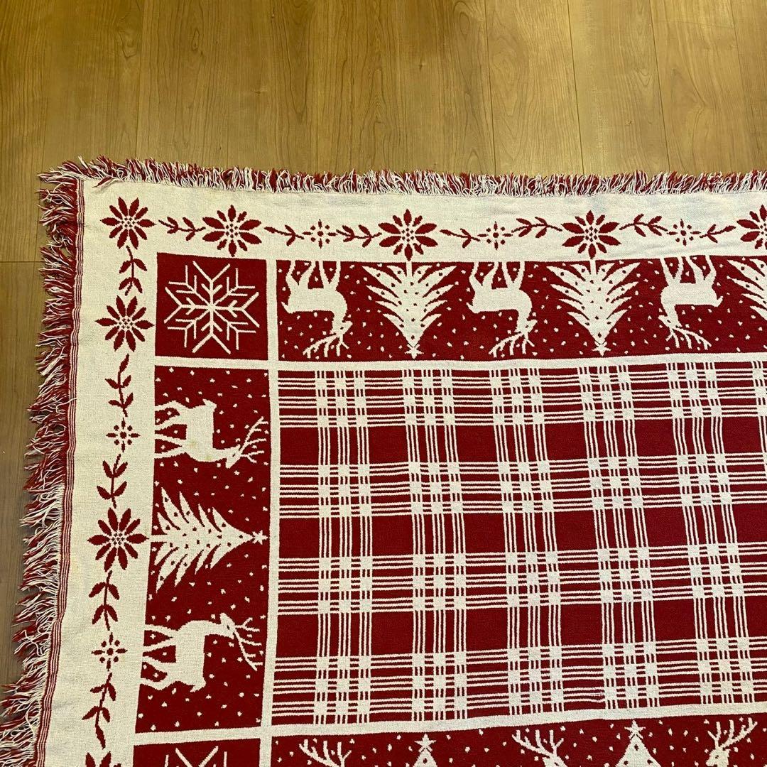 ゴブラン織 ラグ トナカイ ツリー アメリカンカントリー 大判 170×117
