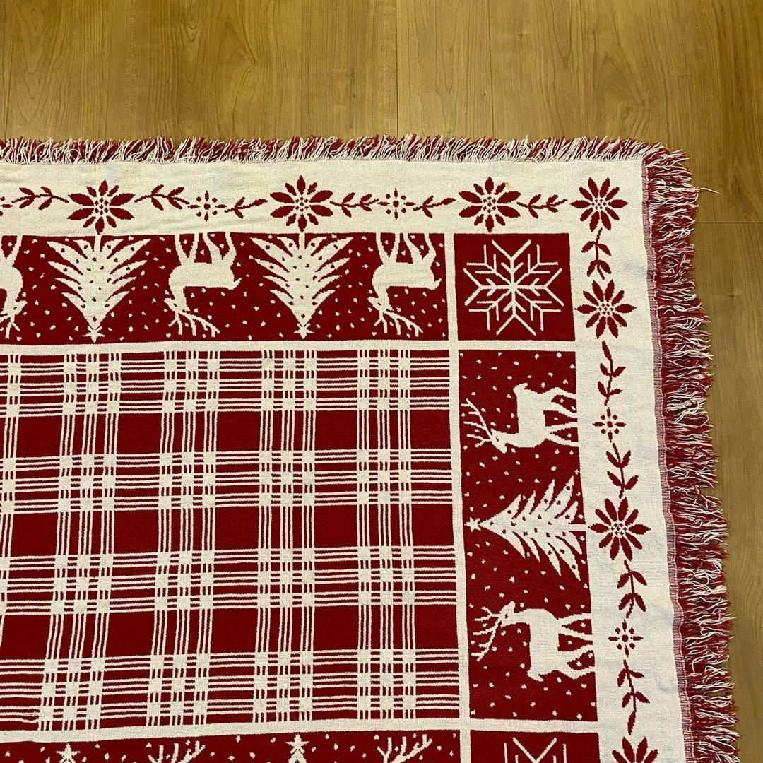 ゴブラン織 ラグ トナカイ ツリー アメリカンカントリー 大判 170×117
