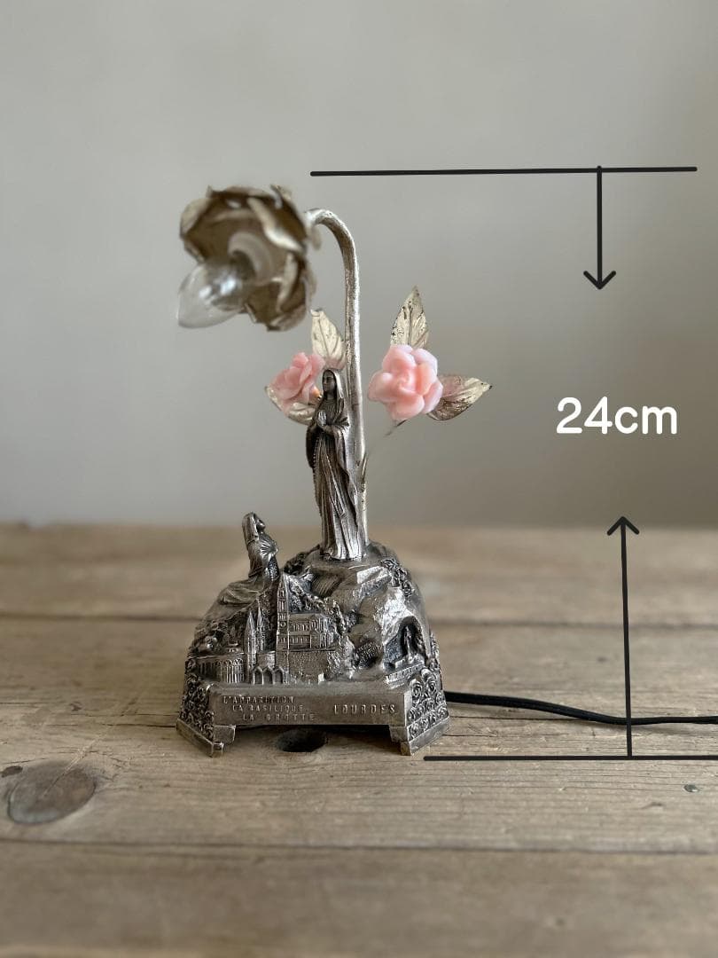 フランス　ルルドの泉　マリア　ランプ　オルゴール