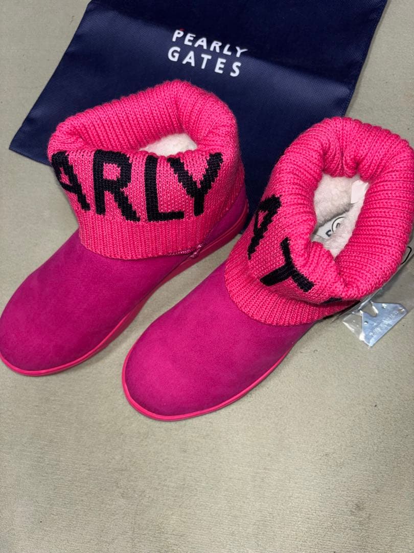 （かひなママ専用）パーリーゲイツ、ヌバック×リブニット、ショートブーツ