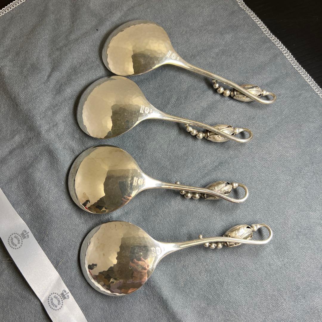 ジョージジェンセン　激レアブロッサムsterling925 シュガースプーン4本