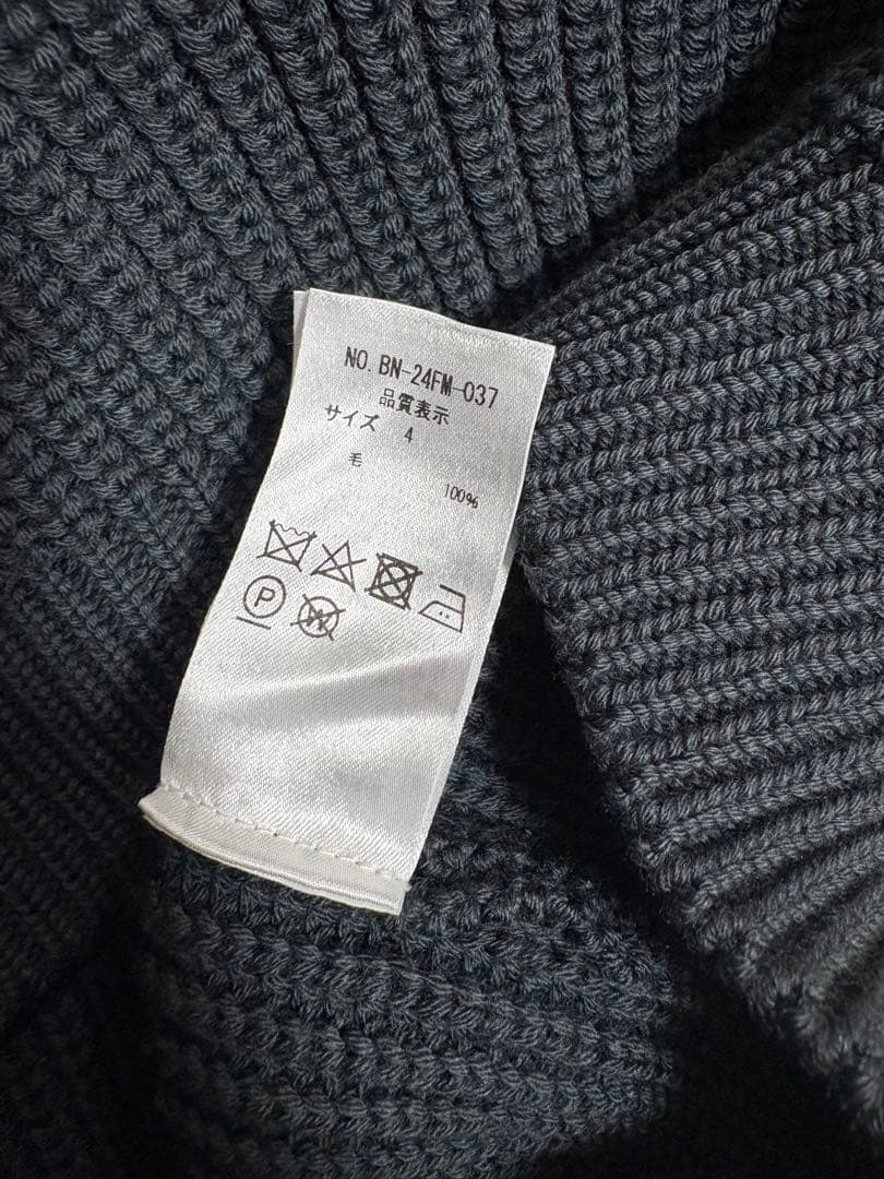 BATONER バトナー ダークグレー リブ編みセーター　サイズ4