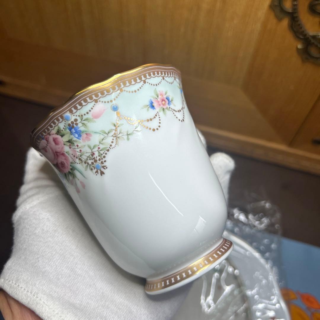 ノリタケ　アフロディーテマグ、花更紗ディーププレート、カトラリーセット　美品