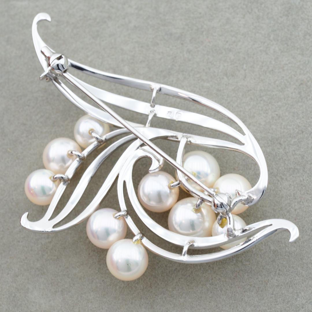 ミキモト ブローチ アコヤ真珠 パール 5.5-7.5mm シルバー