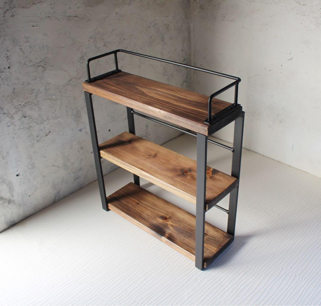 アイアン３段コンパクトスパイスラック・調味料棚