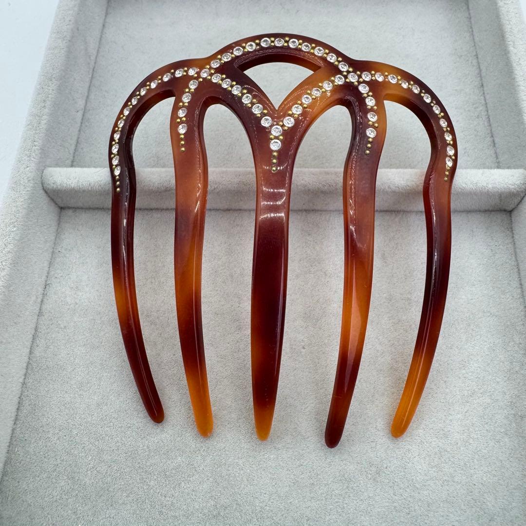 【人気】Alexandre de Paris ヘアコーム　ストーン　ブラウン