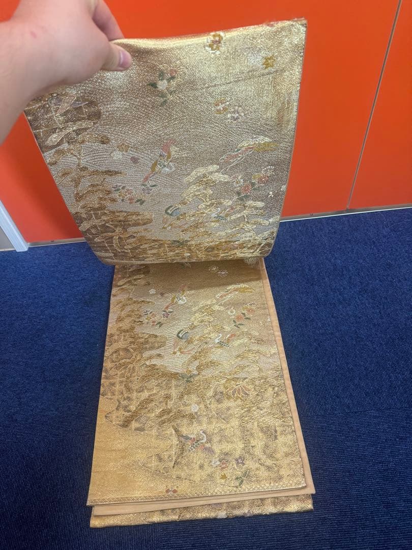 2668袋帯 古代彫金紋 西陣織 金糸　高級上質上品　約440cm 未使用
