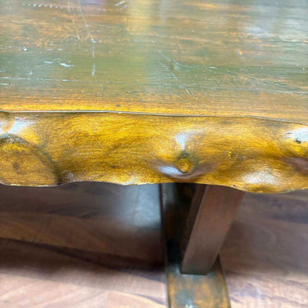 ベンチ　　ローテーブル自作　欅？　古材