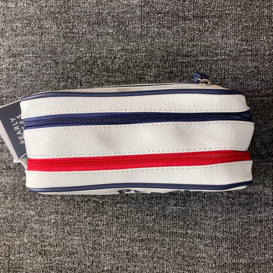 PEARLY GATES ダブルジッパーポーチ ゴルフ収納バッグ