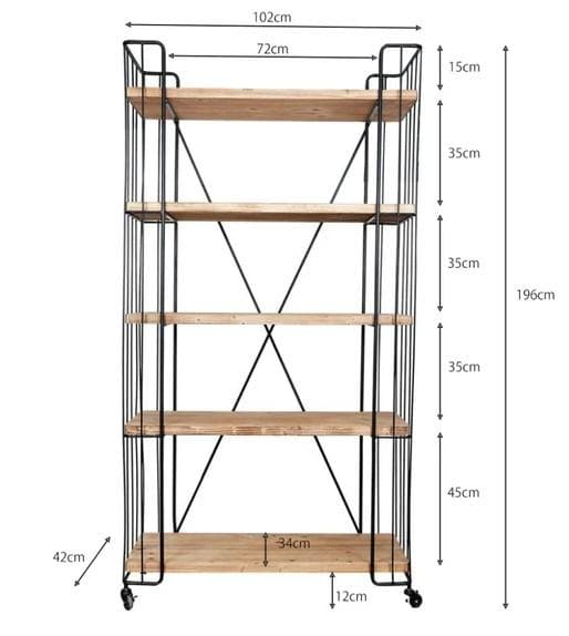 シェルフ 飾り棚 本棚 アイアン シャビー ブックシェルフ AN-43157