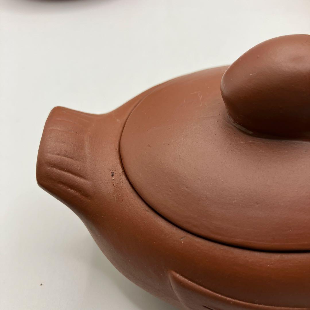 鴨　耐熱土器　朱泥　茶碗蒸し　蓋付小鉢　業務用　小鉢　六客