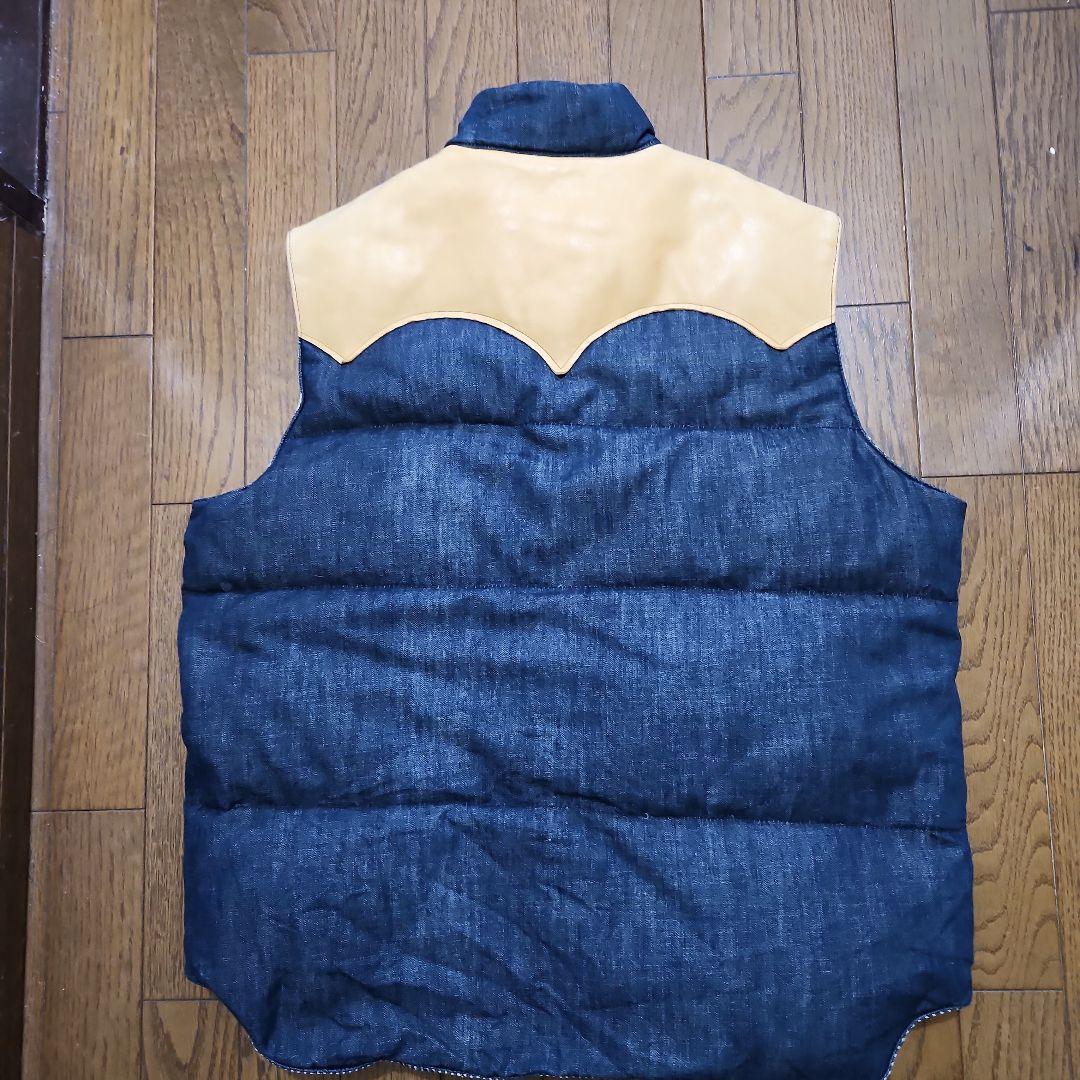 SUGAR CANE ダウンベスト デニムレザー