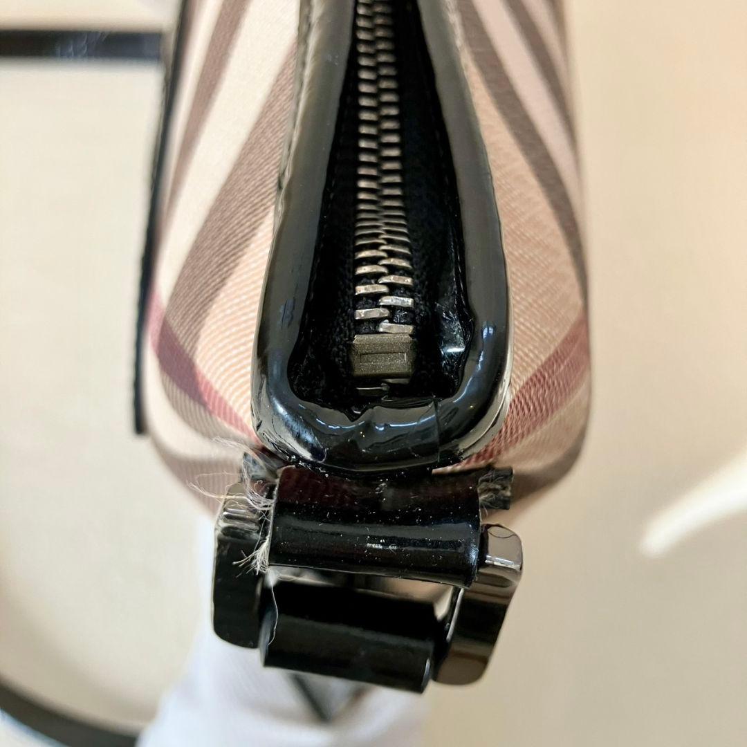 バーバリー ショルダーバッグ ノバチェック ベージュ レザー PVCメガチェック