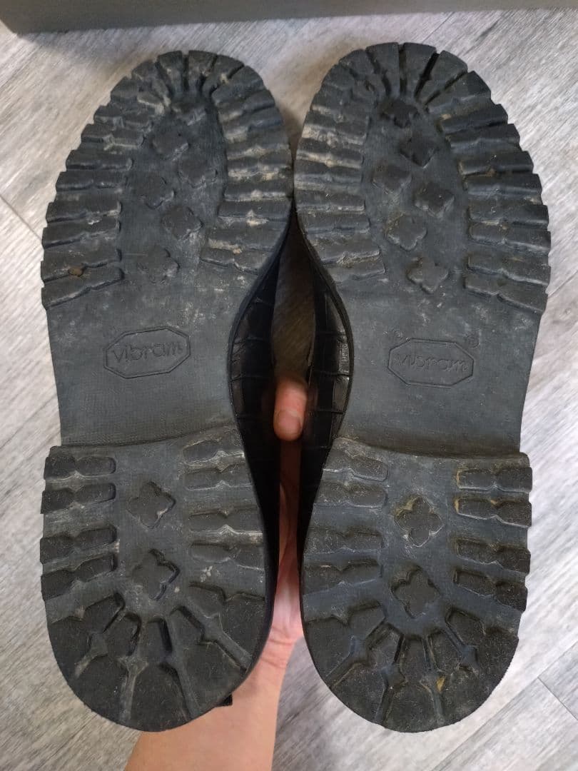 WH クロコダイル型押し ローファー 黒 サイズ7.5