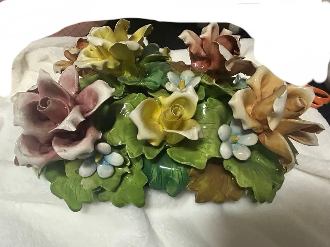 イタリア アンティーク 陶花