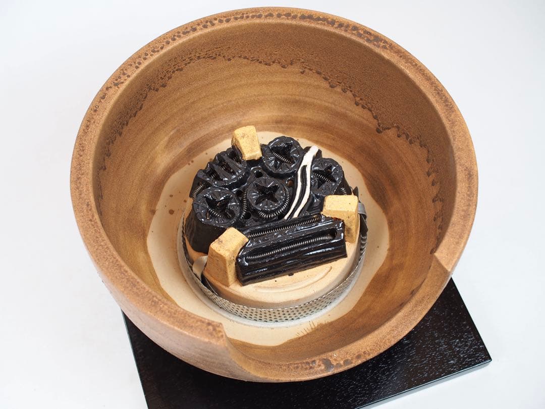 野々田式 風炉型電熱器 伊羅保 (動作OK) 茶道具 元箱付き