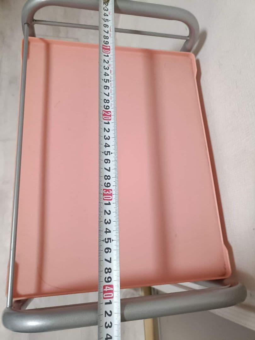 美容室ワゴンピンク　収納ワゴン　理美容 キャスター付き ネイル　理髪サロン